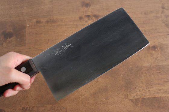 Seisuke Whole Steel Chinese Cleaver 180mm with Shitan Handle - Seisuke Knife