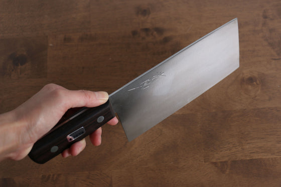 Seisuke Whole Steel Chinese Cleaver 180mm with Shitan Handle - Seisuke Knife