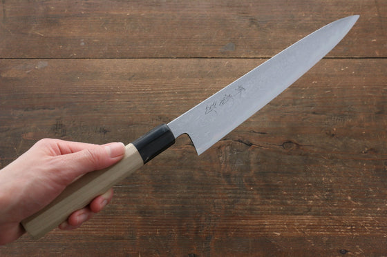 Kikumori Blue Steel No.1 Damascus Sujihiki 240mm with Magnolia Handle - Seisuke Knife