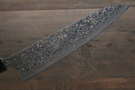 Takeshi Saji R2/SG2 Black Damascus Gyuto Japanese Knife 240mm Ebony Wood Handle - Seisuke Knife