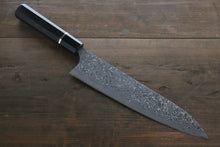  Takeshi Saji SG2 Black Damascus Gyuto 210mm Ebony Wood Handle - Seisuke Knife