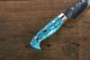 Yu Kurosaki Fujin SPG2 Hammered Damascus Petty-Utility  100mm Turquoise Handle - Seisuke Knife