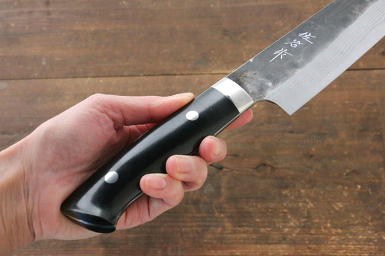 Takeshi Saji Blue Super Kurouchi Hammered Gyuto 240mm Black Micarta Handle - Seisuke Knife
