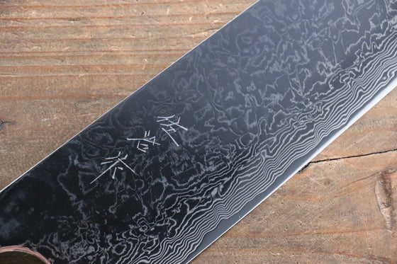 Takeshi Saji R2/SG2 Mirrored Finish Damascus Gyuto Japanese Knife 270mm Ebony with Ring Handle - Seisuke Knife