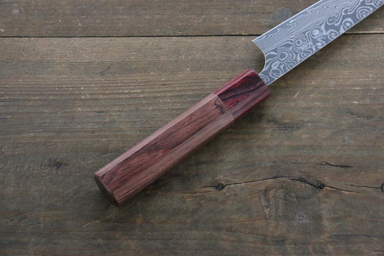 Yoshimi Kato R2/SG2 Damascus Petty Japanese Chef Knife 150mm with Honduras Handle - Seisuke Knife