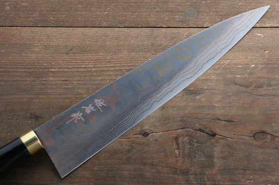 Takeshi Saji Maki-e Art Blue Steel No.2 Colored Damascus Gyuto  240mm Lacquered Handle with Sheath - Seisuke Knife