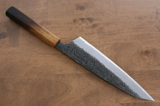 Sakai Takayuki Homura Guren Blue Steel No.2 Kurouchi Hammered Gyuto 225mm with Burnt Oak Handle - Seisuke Knife