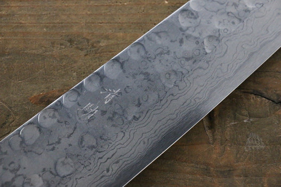 Seisuke Blue Steel No.2 Hammered Damascus Gyuto Japanese Knife 240mm with Shitan Handle - Seisuke Knife