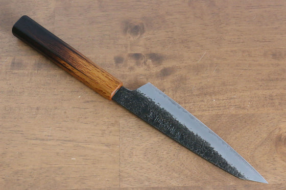 Sakai Takayuki Homura Guren Blue Steel No.2 Kurouchi Hammered Kiritsuke Petty-Utility 150mm with Burnt Oak Handle - Seisuke Knife