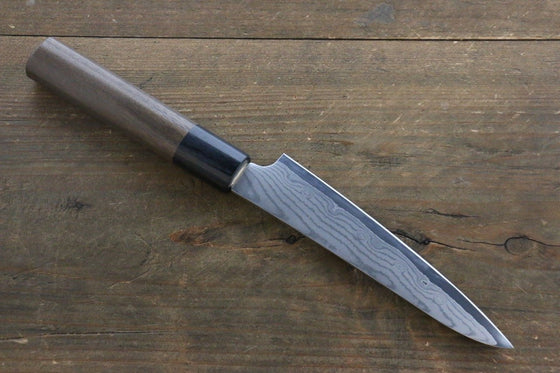 Seisuke VG10 37 Layer Damascus Petty-Utility  130mm with Shitan Handle - Seisuke Knife