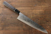 Takeshi Saji R2/SG2 Diamond Finish Damascus Gyuto Japanese Knife 240mm Ebony with Double Ring Handle - Seisuke Knife