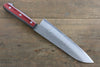 Sakai Takayuki Silver Steel No.3 Santoku Japanese Chef Knife 180mm with Red Pakkawood Handle - Seisuke Knife