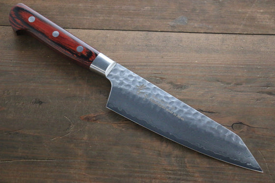 Sakai Takayuki VG10 33 Layer Damascus Kiritsuke Santoku 160mm Mahogany Pakka wood Handle - Seisuke Knife