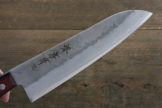 Sakai Takayuki Silver Steel No.3 Santoku Japanese Chef Knife 180mm with Red Pakkawood Handle - Seisuke Knife