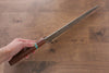 Yu Kurosaki Fujin VG10 Hammered Sujihiki  270mm Maple(With turquoise ring Brown) Handle - Seisuke Knife