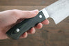 Takeshi Saji VG10 Damascus Santoku  180mm Black Micarta Handle - Seisuke Knife