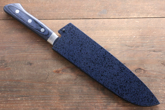 Seisuke Seiun VG10 33 Layer Damascus Santoku 180mm Blue Pakka wood Handle with Sheath - Seisuke Knife