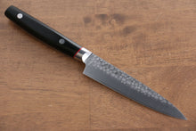  Seisuke PRO-J VG10 Hammered Petty-Utility  120mm Black Micarta Handle - Seisuke Knife