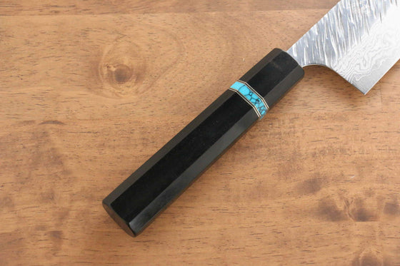 Yu Kurosaki Fujin VG10 Hammered Gyuto Japanese Knife 240mm Ebony Wood(With Turquoise Ring) Handle - Seisuke Knife