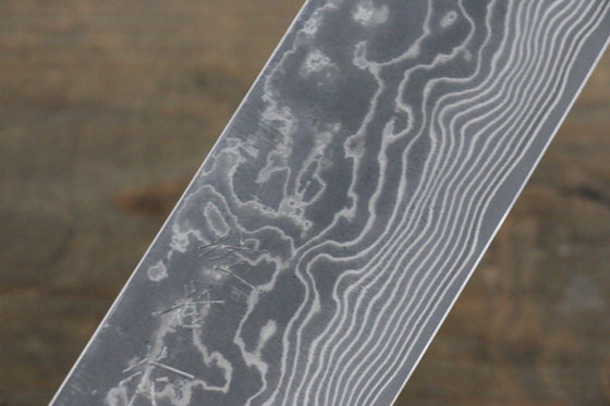 Takeshi Saji VG10 Black Damascus Nakiri Japanese Knife 180mm Cow Bone Handle - Seisuke Knife