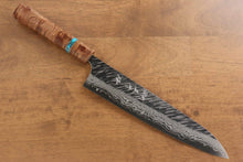  Yu Kurosaki Fujin VG10 Hammered Gyuto 240mm Maple(With turquoise ring Mokume) Handle - Seisuke Knife