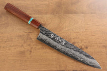  Yu Kurosaki Fujin VG10 Hammered Gyuto 240mm Maple(With turquoise ring Brown) Handle - Seisuke Knife