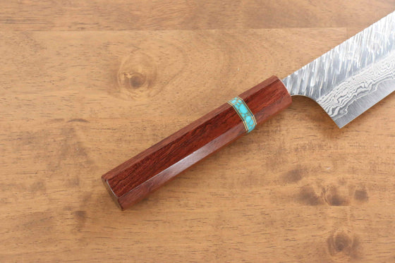 Yu Kurosaki Fujin VG10 Hammered Gyuto 240mm Maple(With turquoise ring Brown) Handle - Seisuke Knife
