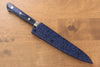 Seisuke Seiten Molybdenum Petty-Utility  150mm Blue Pakka wood Handle with Sheath - Seisuke Knife