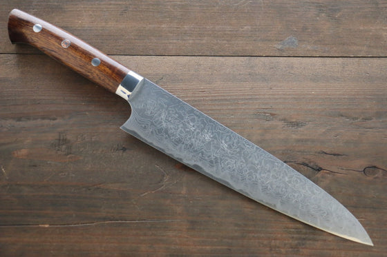 Takeshi Saji R2/SG2 Diamond Finish Damascus Gyuto Japanese Chef Knife 210mm wtih Ironwood Handle - Seisuke Knife