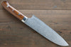 Takeshi Saji R2/SG2 Diamond Finish Damascus Santoku Japanese Chef Knife 180mm wtih Iron Wood handle - Seisuke Knife