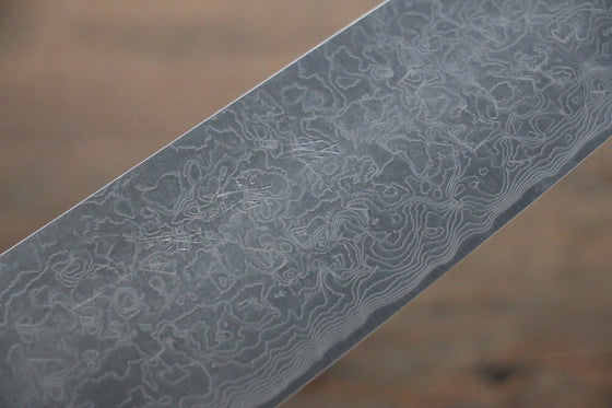 Takeshi Saji R2/SG2 Diamond Finish Damascus Santoku Japanese Chef Knife 180mm wtih Iron Wood handle - Seisuke Knife