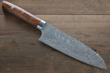  Takeshi Saji SG2 Black Damascus Santoku 180mm Ironwood Handle - Seisuke Knife