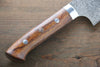 Takeshi Saji R2/SG2 Black Damascus Santoku Japanese Chef Knife 180mm wtih Iron Wood handle - Seisuke Knife