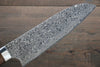 Takeshi Saji R2/SG2 Black Damascus Santoku Japanese Chef Knife 180mm wtih Iron Wood handle - Seisuke Knife