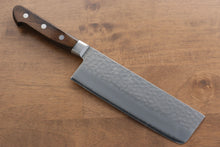  Seisuke AUS8 Hammered Nakiri 165mm with Brown Pakkawood Handle - Seisuke Knife