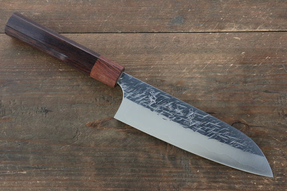 Yu Kurosaki Raijin Cobalt Special Steel Hammered Santoku Japanese Knife 165mm - Seisuke Knife