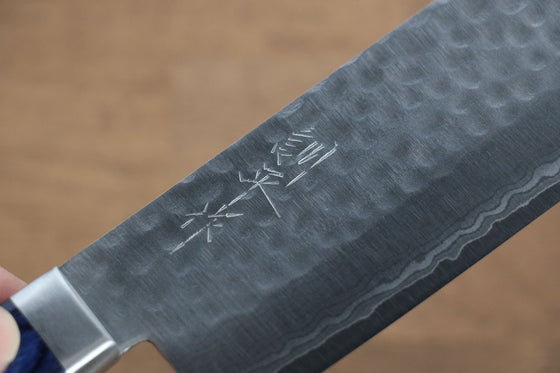 Kunihira Kokuryu VG10 Hammered Usuba 165mm Blue Pakka wood Handle - Seisuke Knife