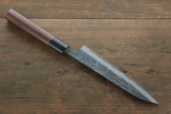 Ogata White Steel No.2 Kurouchi Damascus Petty-Utility Japanese Knife 150mm with Shitan Handle - Seisuke Knife