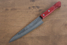  Nao Yamamoto VG10 Hammered Damascus Nashiji Petty-Utility 160mm with Red Pakkawood Handle - Seisuke Knife