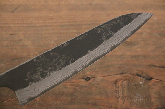 Ogata White Steel No.2 Kurouchi Damascus Petty-Utility Japanese Knife 150mm with Shitan Handle - Seisuke Knife