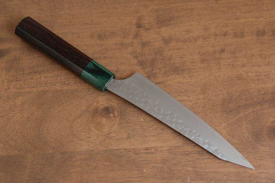 Yu Kurosaki Senko Ei SG2 Hammered Petty-Utility 150mm Shitan (ferrule: Green Pakka wood) Handle - Seisuke Knife