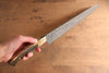 Takeshi Saji VG10 Black Damascus Gyuto 270mm Brown Cow Bone Handle - Seisuke Knife