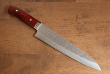  Takeshi Saji SRS13 Hammered Gyuto 240mm Red Micarta Handle - Seisuke Knife