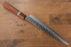 Yu Kurosaki Fujin VG10 Hammered Sujihiki 240mm Maple(With turquoise ring Brown) Handle - Seisuke Knife
