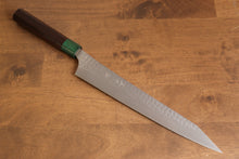  Yu Kurosaki Senko Ei SG2 Hammered Sujihiki 270mm Shitan (ferrule: Green Pakka wood) Handle - Seisuke Knife