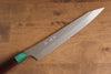Yu Kurosaki Senko Ei SG2 Hammered Sujihiki 270mm Shitan (ferrule: Green Pakka wood) Handle - Seisuke Knife