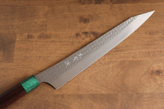 Yu Kurosaki Senko Ei R2/SG2 Hammered Sujihiki 270mm Shitan (ferrule: Green Pakka wood) Handle - Seisuke Knife