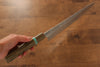 Yu Kurosaki Shizuku SG2 Hammered Sujihiki 270mm Maple(With turquoise ring Green) Handle - Seisuke Knife