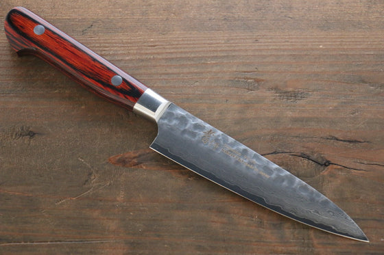 Sakai Takayuki VG10 33 Layer Damascus Petty-Utility 120mm Mahogany Pakka wood Handle - Seisuke Knife