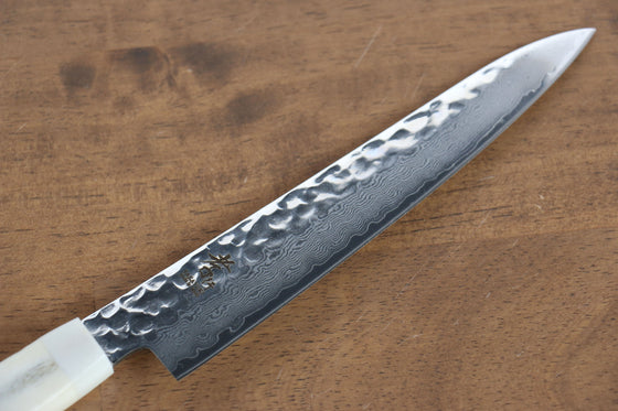 Sakai Takayuki VG10 33 Layer Damascus Petty-Utility 150mm Cow Bone Handle with Sheath - Seisuke Knife